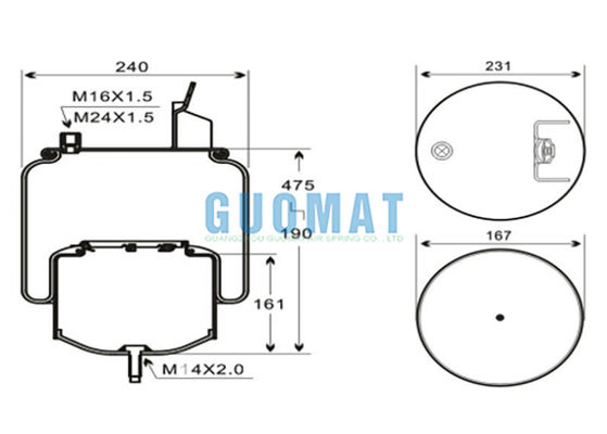 6608NP01 Contitech Truck Air Spring 1R10-704 Goodyear For 20582215 20531985 V-olvo Suspension