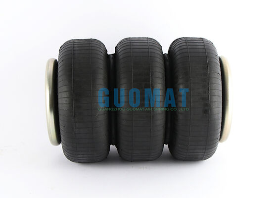 GUOMAT 3B20F-2P05 Industrial Air Spring 1/4NPT Air Fitting Hole Triple Convoluted Air Bags