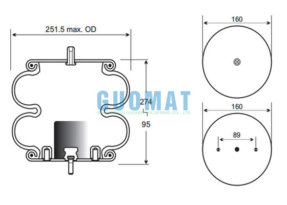 W01-358-7788 Firestone Load Capacity Rubber Air Spring 2B9-245 Goodyear Air Bag Suspension