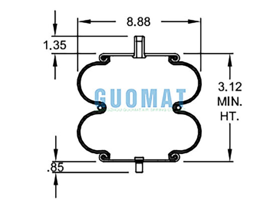 Natural Rubber W01-358-6897 Firestone Double Convoluted Air Spring AS-0058 Watson & Chalin