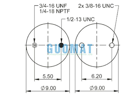 FS 330-11 467 Contitech Rubber Air Bags 64594 Single Convoluted Style Air Spring With Bolts
