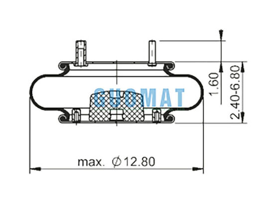 FS 330-11 467 Contitech Rubber Air Bags 64594 Single Convoluted Style Air Spring With Bolts
