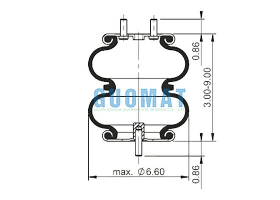 FD 70-13 796 Double Convoluted Air Shock 66660 Industrial Air Spring For Packaging machines
