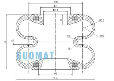 S-100-2 Cold Forging Rubber Air Spring For Small Making Paper Press Machine