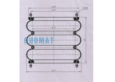 W01-M58-7530 Triple Convoluted Industrial Air Spring Isolator 3H320350