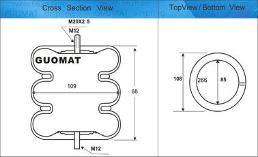 Three Convolutions Sealed Type Rubber Air Spring For Knuckle Type Presses