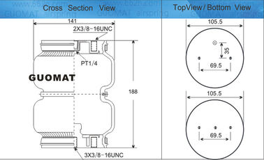 Steel Cover Plate Industrial Air Spring  2B5813 Air Ride Suspension Parts