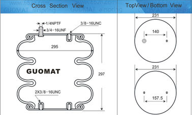 W013588008 Industrial Air Spring Bellows Steel And Rubber Material Number 38