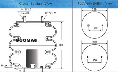 Steel Cover Plate Industrial Air Spring M12 Screw Two Pillars Stick Nuts M12X1.75