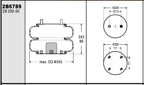 TS16949 Industrial Air Spring W01-358-6789 Contitech FD330-30 512 For Hendrickson AUX. 001503