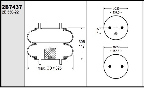 Double Convoluted Air Bellow Firestone W03587437 Naway 90557015 Truck Lift Axle Suspension