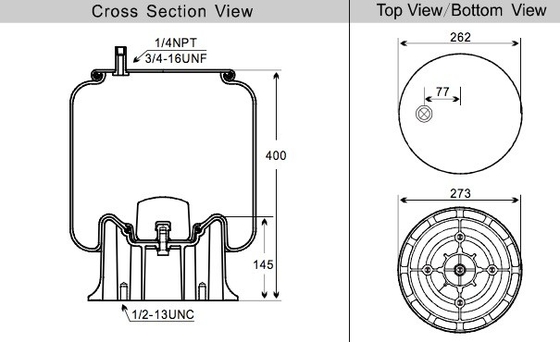 Durable Truck Air Springs W01-358-9580 Firestone Bellows NO. 1T17CL-9.5 For MERITOR MLF9025