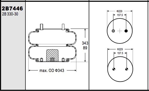 W01-358-7446 Firestone 22C-1.5 Industrial Air Spring For Watson &amp; Chalin # AS-0005