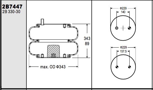 Contitech FD330-30 340 W01-358-7447 Silent Driver Truck Air Spring 0.2-0.8 MPa Pressure