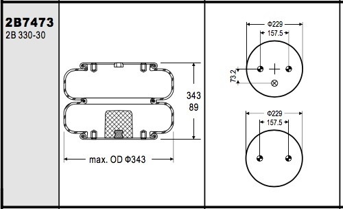 W013587473 Rubber Industrial Air Spring 2B12-428 Double Air Bellows With Bumper