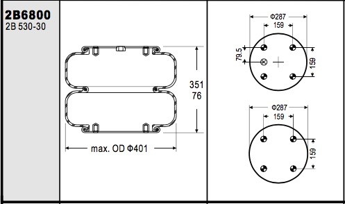 Contitech FD530-30 518 W01-358-6800 Firestone Air Spring WATSON & CHALIN AS-0034