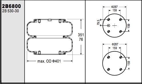 Contitech FD530-30 518 W01-358-6800 Firestone Air Spring WATSON &amp; CHALIN AS-0034