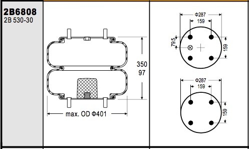 Watson &amp; Chalin AS-0034 Double Convoluted Air Spring Contitech FD530-30 519