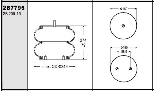 Goodyear 2B10-226 Industrial Air Spring W013587795 Two Convoluted 257