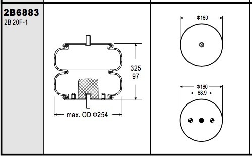 W013586883 Industrial Air Spring 20-1 For Watson & Chalin #AS-0092