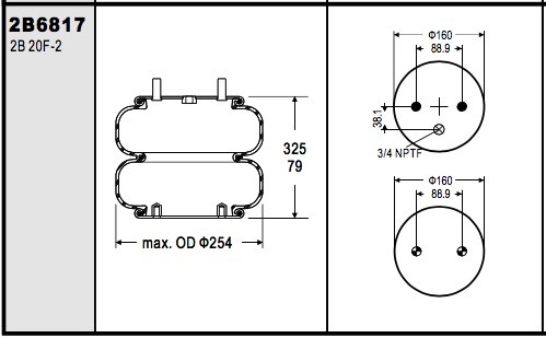 Firestone W013586817 Air Shock Spring Ridewell Number 1003586817C