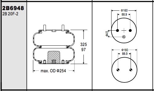 2B9-251 Firestone Air Bag Suspension W01-358-6948 Goodyear Bellows Number 578-92-3-206