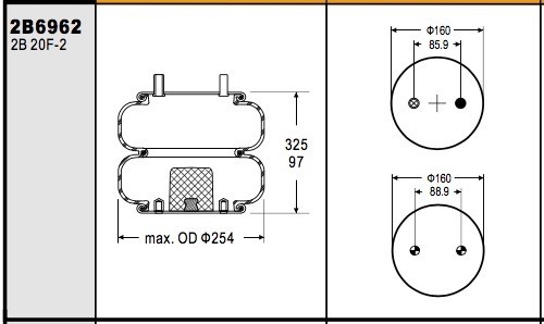 Hendrickson Trailer S-21323 Truck Air Spring Suspension Firestone W013586962