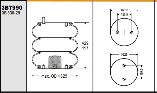 FT 330-29 703 W01-358-7990 Industrial Air Spring For Watson &amp; Chalin AS-0048