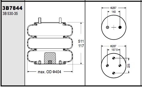 FT 530-35 438 Auto Spare Parts Industrial Air Spring Firestone W01-358-7844