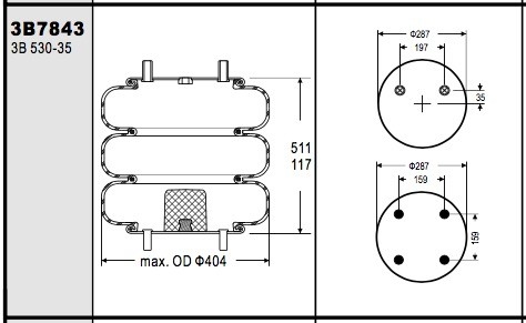 3B14-364 Goodyear Air Spring Truck Air Bag​ Suspension For Midland / Haldex CS314364