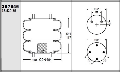 3B14-451 Industrial Truck Air Spring Shocks For Hendrickson Trailer S7853