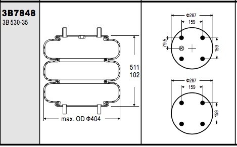 W01-358-7848 Compressed Height 114 MM Industrial Air Spring FT53035439 3B14-360