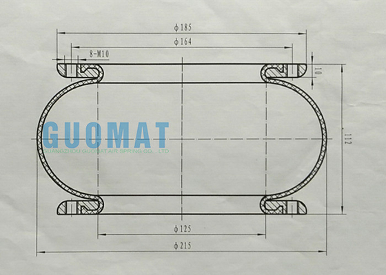 HF125112-1 Single Convoluted Industrial Air Spring For Metal Punch Or Paper Machine