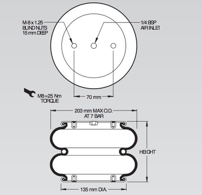 W01-M58-6400 Firestone Rubber Air Spring Shock Bellows Number 224 Air Lift Bags