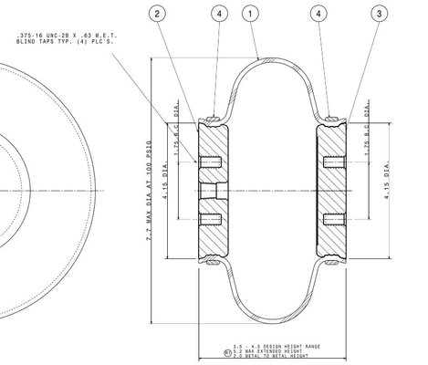 1B7-544 Goodyear Industrial Air Spring / Bellows NO. 579 913 544 Air Pneumatics For Measuring Devices