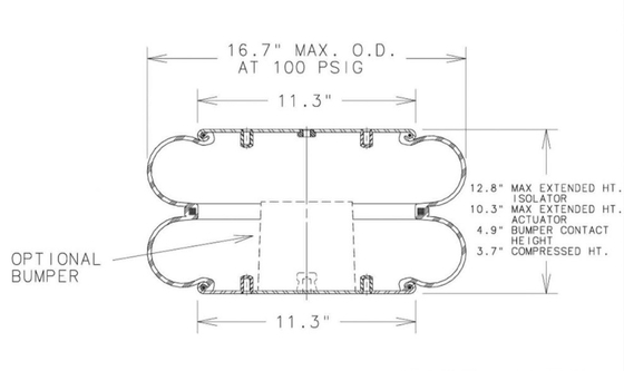 Yl-2B15-377 Industrial Air Spring Enidine Double Convolute Bellows Air Spring 2B15-377