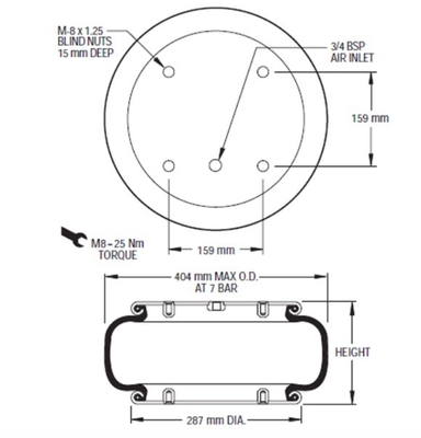 Enidine Industrial Air Spring YI-1B14-372 For Reciprocating Engines