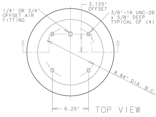 3B15-375 1 /4&quot;-18 NPTF Air Fitting Durable Triple Convoluted Air Bag