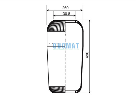 1R2A490305 Firestone Contitech 1421N Bus Air Spring / VOL-VO 1075290 Air Lift Suspension