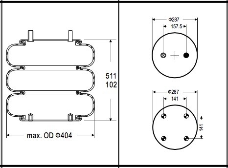 FT530-35726 Contitech Suspension Air Spring Firestone W013587872 For HENDRICKSON Aux 004828