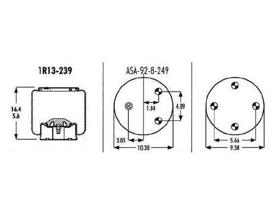 Goodyear 1R13-239 Suspension Air Spring Rolling Lobe Bellows 566263098