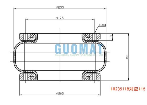 W01-358-7469 Single Convoluted Air Spring GUOMAT 1H235118