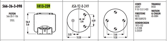 Goodyear 1R13-239 Suspension Air Spring Rolling Lobe Bellows 566263098