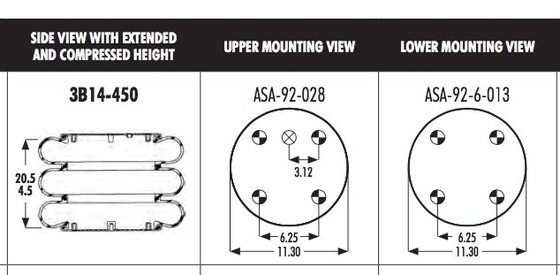 556-33-8-335 3B14-450 Air Spring Bellows For Automann ABSP3B32RA-7845