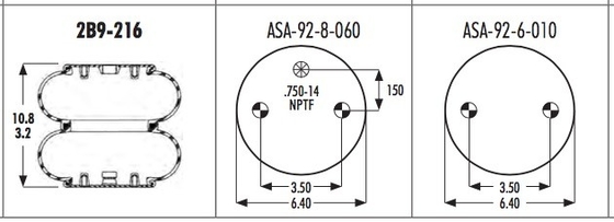 2B9-216 Enidine YI2B9-2 Double Bellow Industrial Air Spring DINA AZ-8127-19