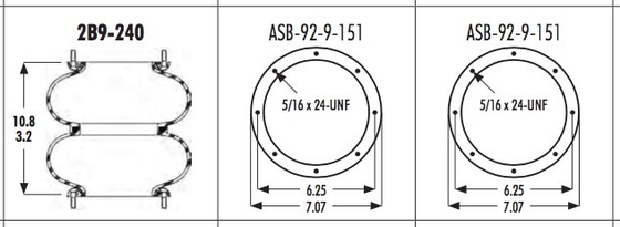 159mm 2B9-240 Goodyear Air Spring W013587119 MCI 12C-1-36 Prevost 63-0166