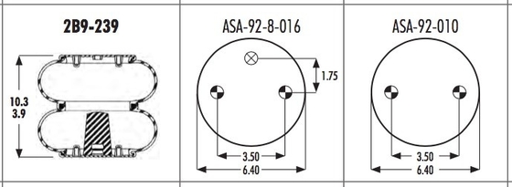 2B9-239 Goodyear Double Convoluted Air Bag For Ridewell 1003586902C