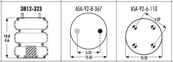 3B12-323 Goodyear Air Spring Rubber Bags For HENDRICKSON S-14795