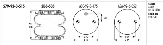 579-92-3-515 Goodyear Air Spring 2B6-535 Contitenal FD110-15 766 66094