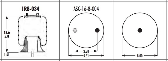 Rubber 1R8-034 Goodyear Air Spring 566-16-3-007